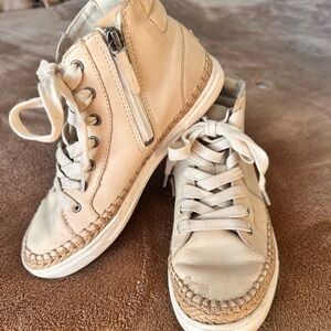 UGG Cream High-Top Zippered Sneakers